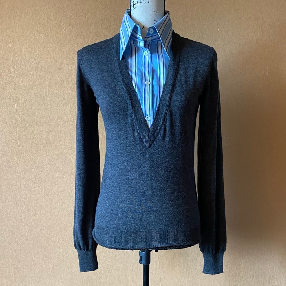 Dolce & Gabbana Virgin Wool Blend Overlay Sweater - image 1